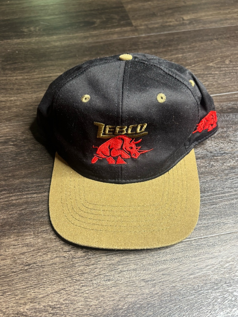 Vintage Fishing Hat Cap Strap Back Zebco Rhino Reels 90s Y2K Promo Adult Mens